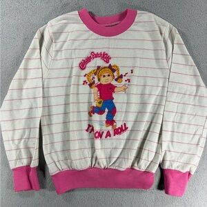 Vintage 1984 Cabbage Patch Kids Pink and White Striped Sweatshirt